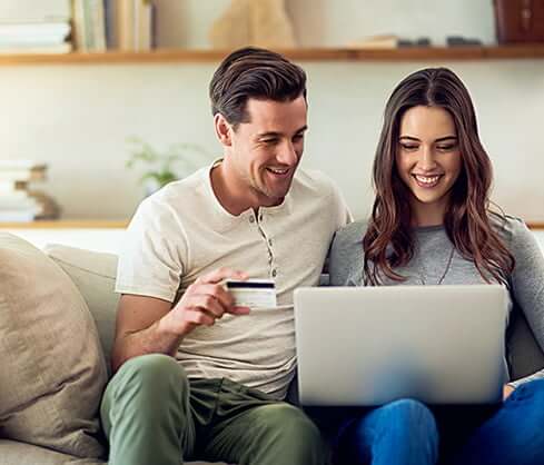 couple with computer