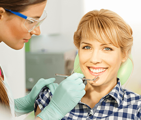 woman at the dentist